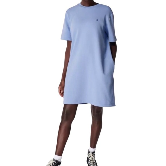 Sweaty Betty Dresses & Skirts - Sweaty Betty Cotton Essentials T Shirt Dress Periwinkle Blue Size XS Crewneck